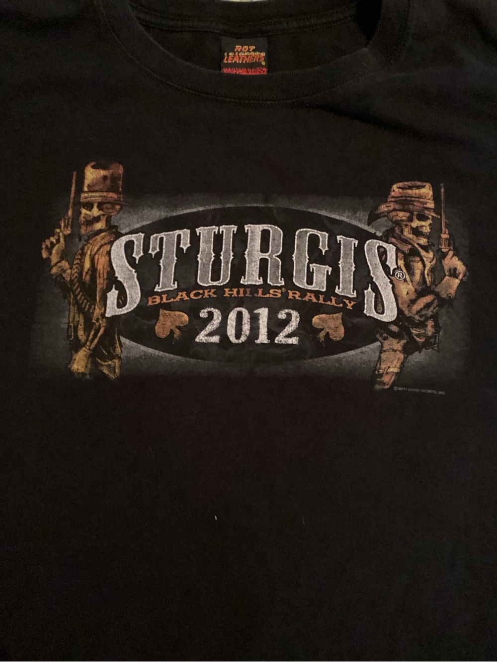 Sturgis Black Hills Rally 2012 Skull Cowboy Graphic T-Shirt Adult 2XL Biker - Picture 3 of 8